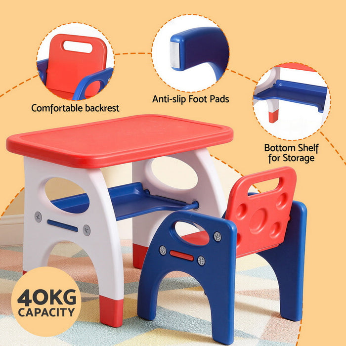 Keezi moulded plastic play table for kids in orange