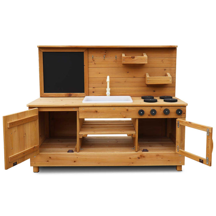 Roma Mud Kitchen shelves and storage close-up