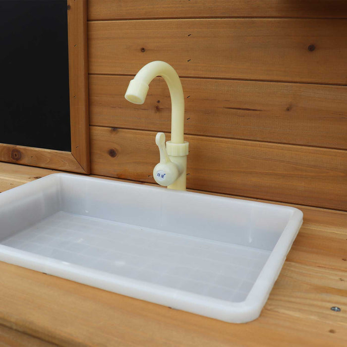 Roma Mud Kitchen working tap and sink close-up