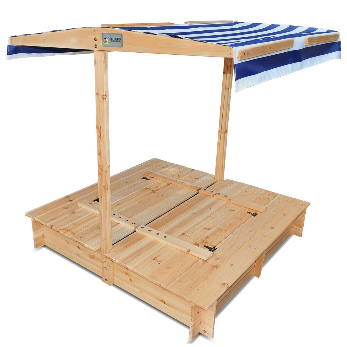 Lifespan Kids Skipper Kids Sandpit with Shade Canopy, Seats and Lid