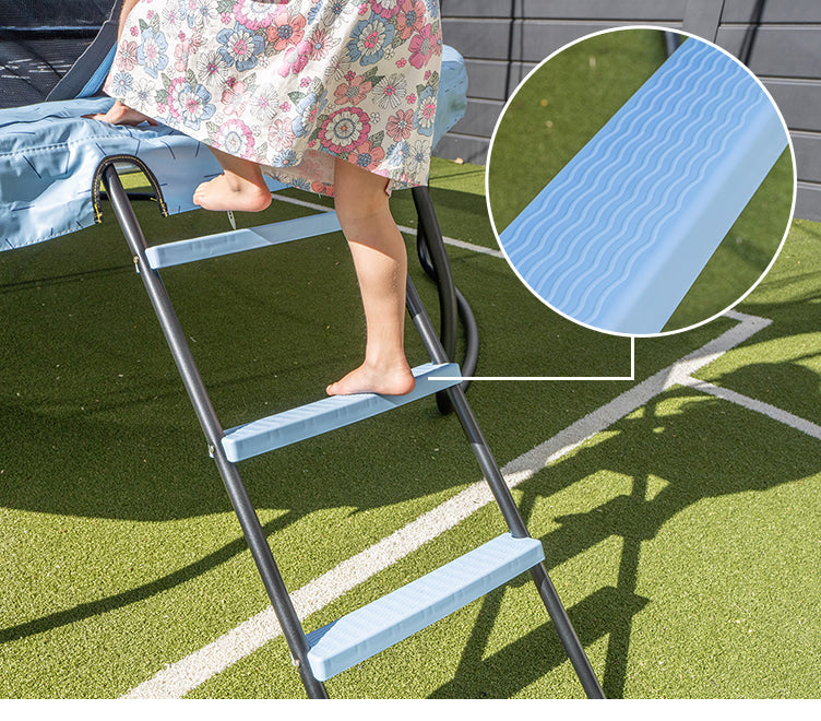 Comfy step ladder on the BounceZone M Rectangular Spring Trampoline Set