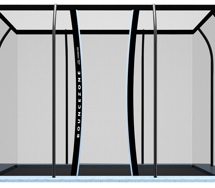 Zipless entry on the BounceZone M Rectangular Spring Trampoline Set