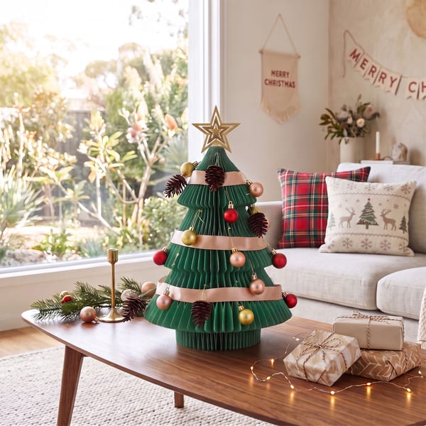 Jingle Jollys Tabletop Paper Christmas Tree with Star Topper