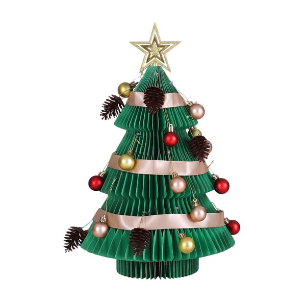 Jingle Jollys Tabletop Paper Christmas Tree with Star Topper