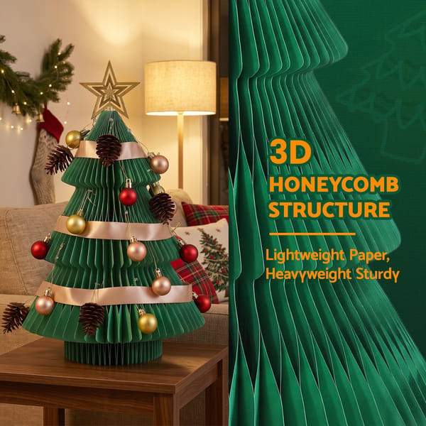 Jingle Jollys Tabletop Paper Christmas Tree with Star Topper