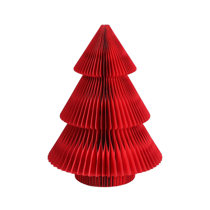 Jingle Jollys Tabletop Paper Christmas Tree 47cm with Star Topper - Red