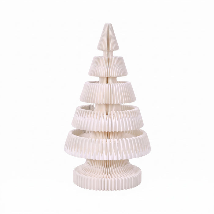 Jingle Jollys Paper Christmas Tree 114cm with Star Topper & LEDs - White