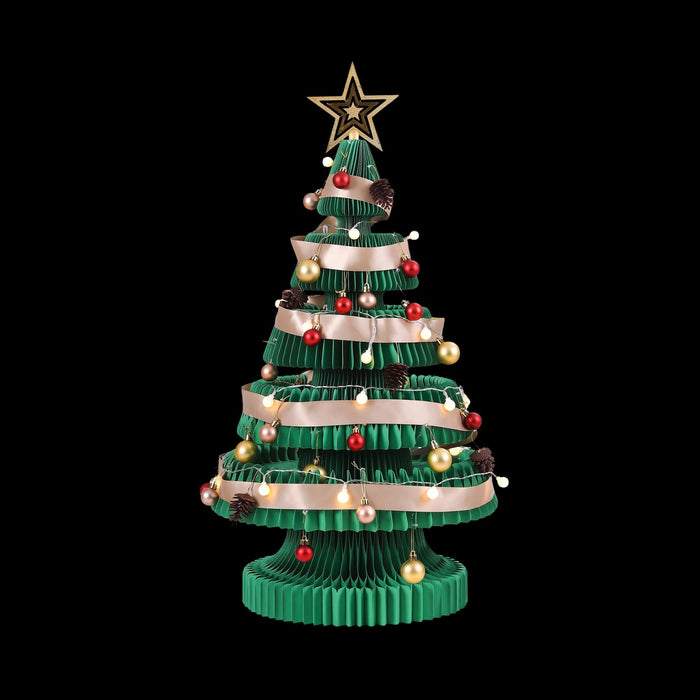 87cm honeycomb paper Christmas tree with LED lights