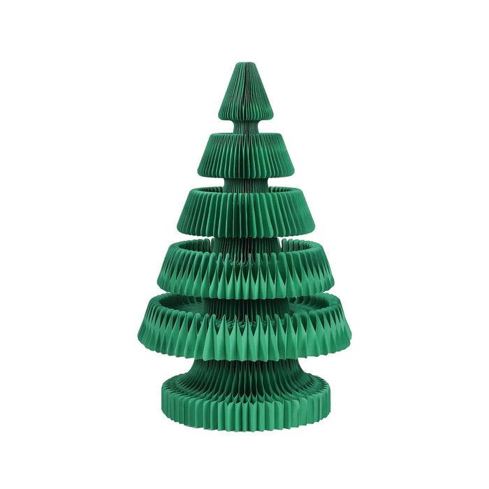 Jingle Jollys Paper Christmas Tree 87cm with Star Topper & LEDs - Green