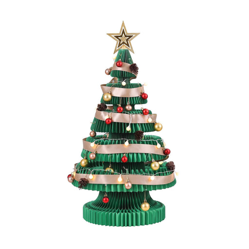 Jingle Jollys 87cm honeycomb paper Christmas tree in green