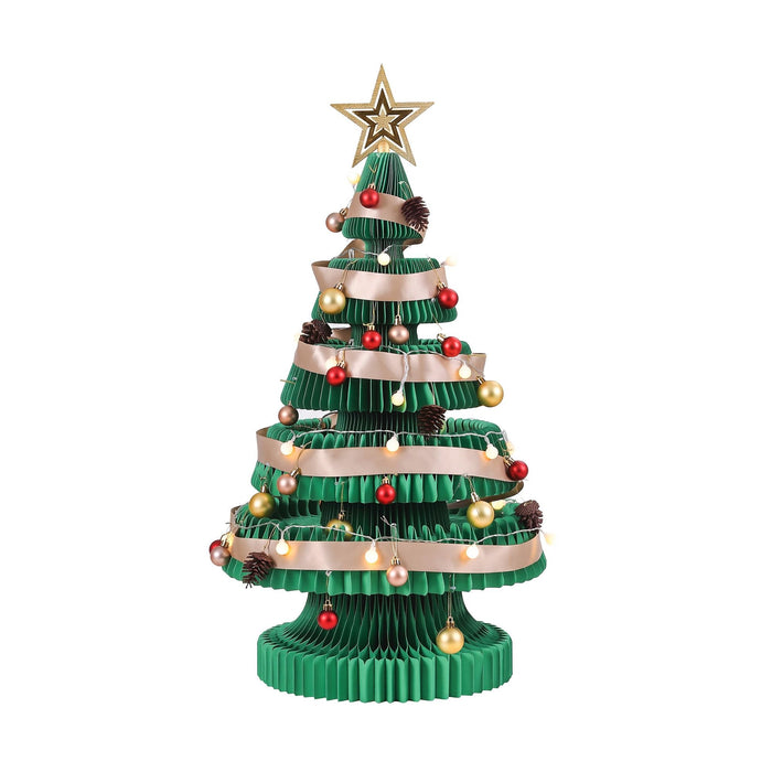 Jingle Jollys 87cm honeycomb paper Christmas tree in green