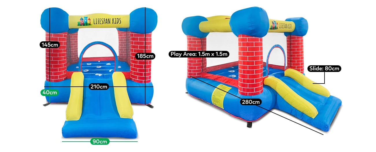 Lifespan Kids Bouncefort Mini Inflatable Castle with Basketball Hoop