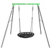 Black swing with green top on a white background