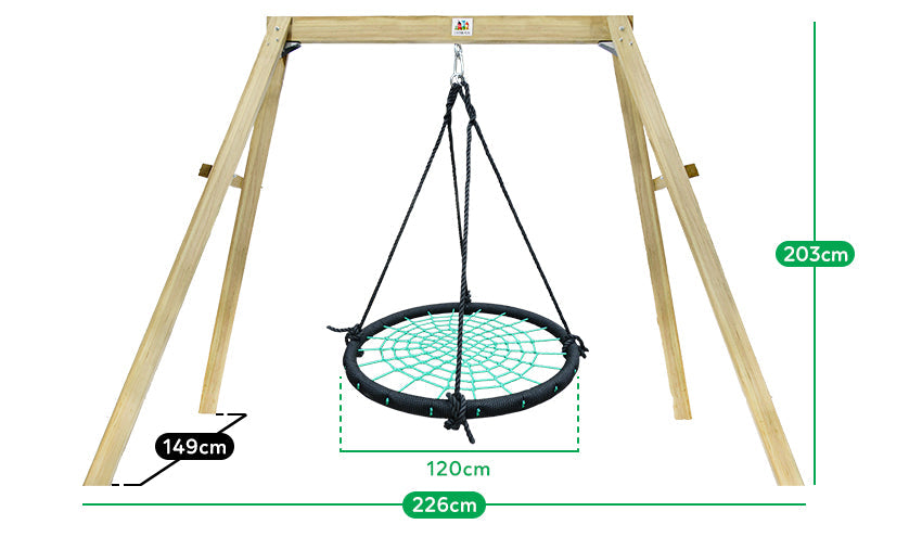 Lifespan Kids 120cm Oakley Swing features and dimensions