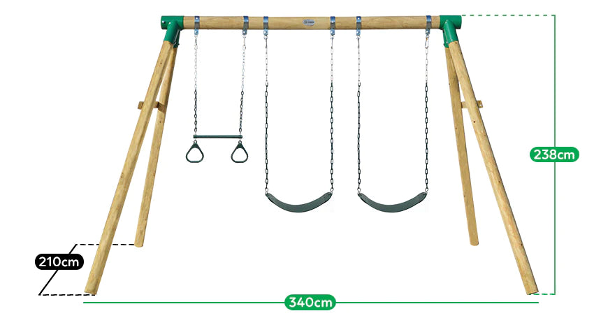 Lifespan Kids Wesley Double Swing Set with Trapeze