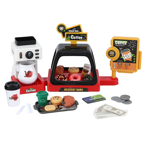Keezi toy coffee maker machine with play money