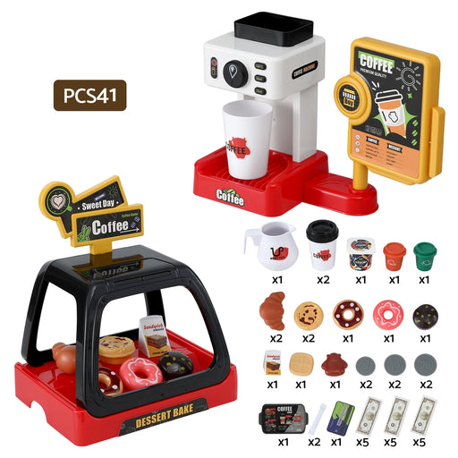 Keezi pretend coffee shop with tea party accessories