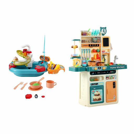 Keezi kids kitchen playset with fishing game toys