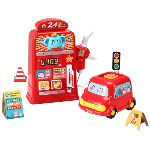 Keezi kids petrol station pretend play set