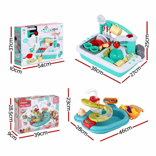 Keezi toy sink with fishing game pieces