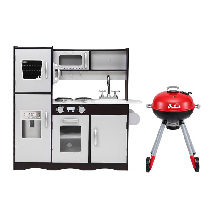 Keezi Kids Kitchen Playset BBQ Grill Toy with Wooden Pretend Play Set 80cm