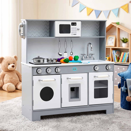 Keezi 82cm wooden play kitchen in grey