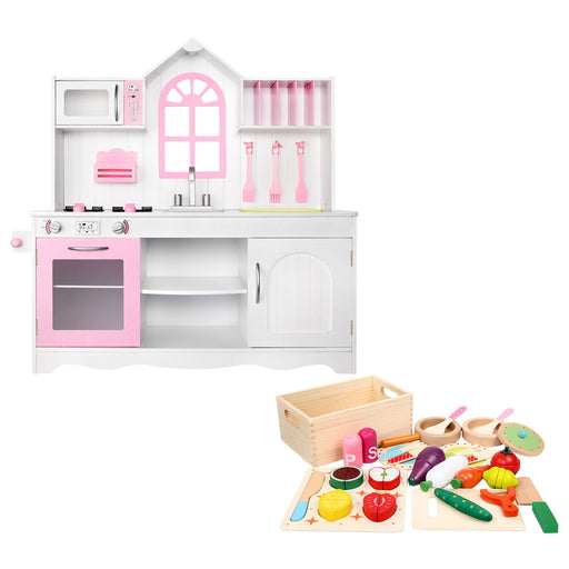 Keezi wooden pretend kitchen bench for children