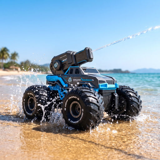 Keezi amphibious remote control car and boat in blue