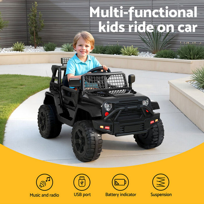 Rigo Ride On Car Kids Electric Ride On Cars Kids Jeep 12V Black