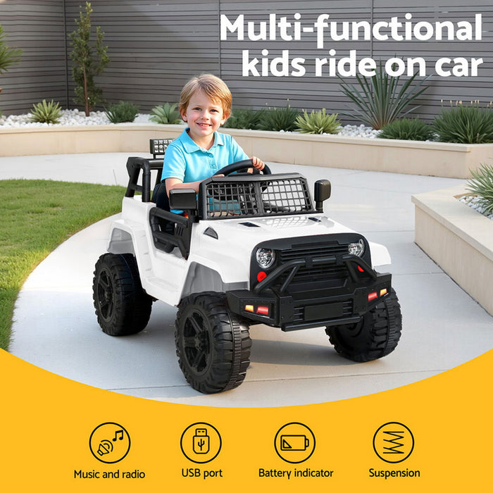Rigo Ride On Car Kids Electric Ride On Cars Kids Jeep 12V White