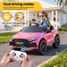 Pink kids electric ride on car dashboard