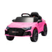 Pink licensed Audi RS3 kids ride on car full view