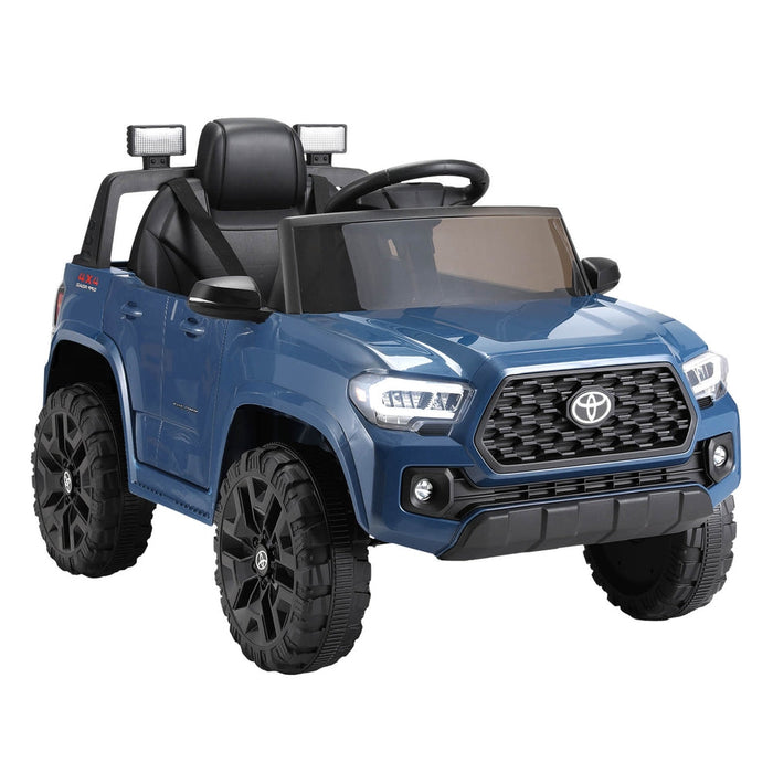 Toyota Tacoma ride on car in blue, twin motors and suspension