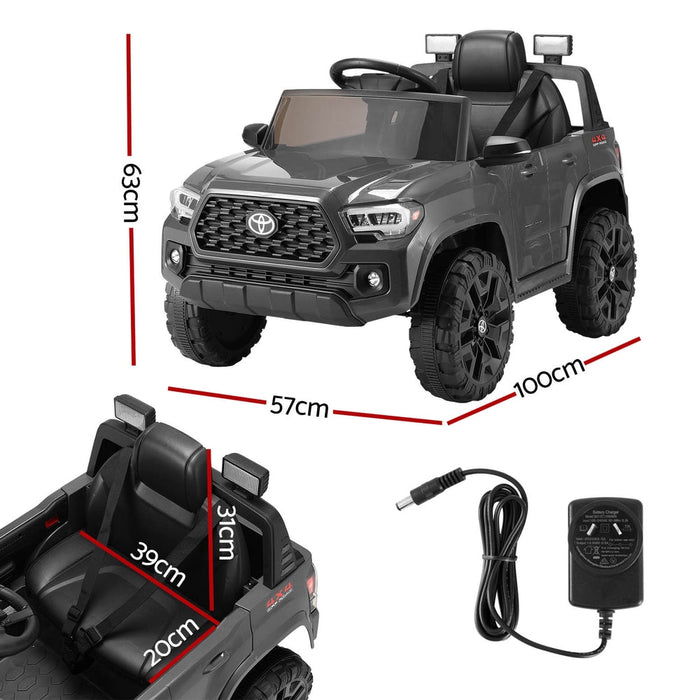 Toyota Tacoma Kids Electric Off Road Jeep Grey 01