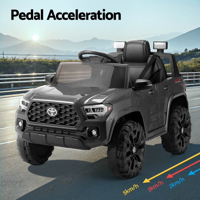 Toyota Tacoma ride on car in grey, full view