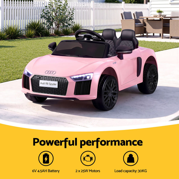 Ride On Car Licensed Audi R8 12V Electric Car for Kids Battery Pink