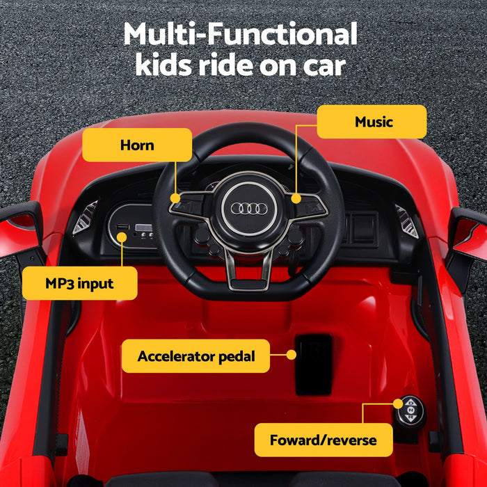 Ride On Car Licensed Audi R8 12V Electric Car for Kids Battery Red