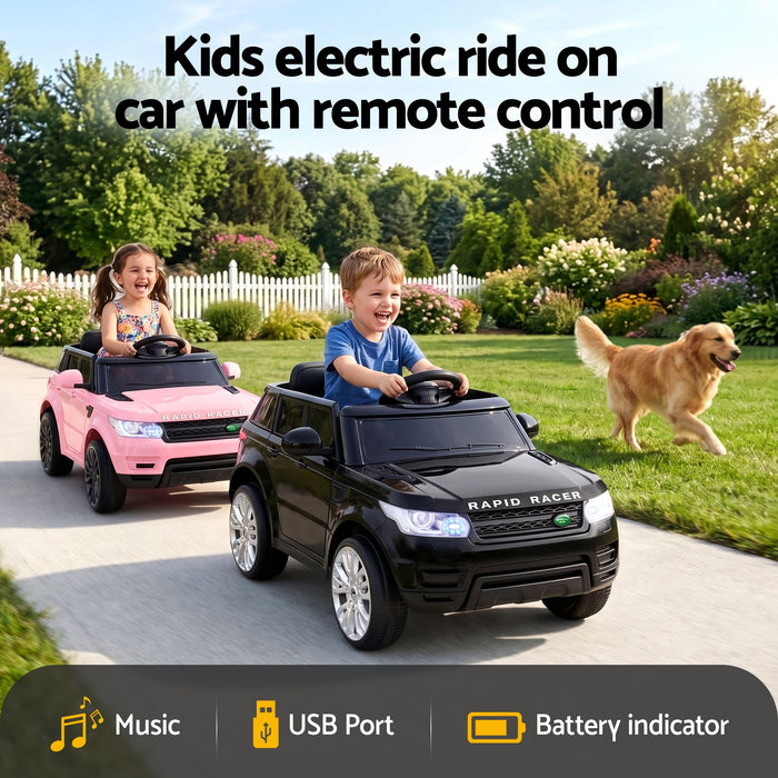 Rigo Kids Electric Ride On Car Black Pink Ride-On Toy with Remote Control