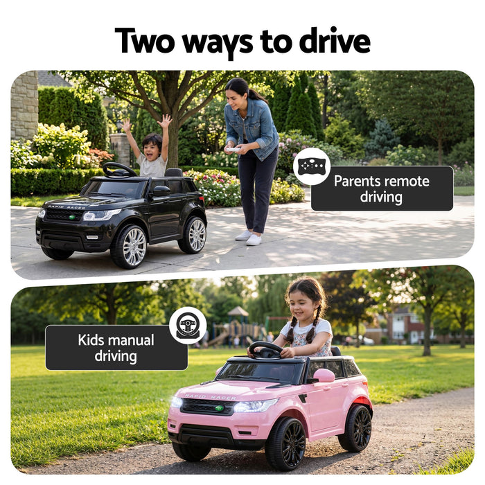 Rigo Kids Electric Ride On Car Black Pink Ride-On Toy with Remote Control