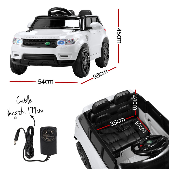 Rigo Kids Electric Ride On Car SUV Range Rover-inspired Cars Remote 12V White