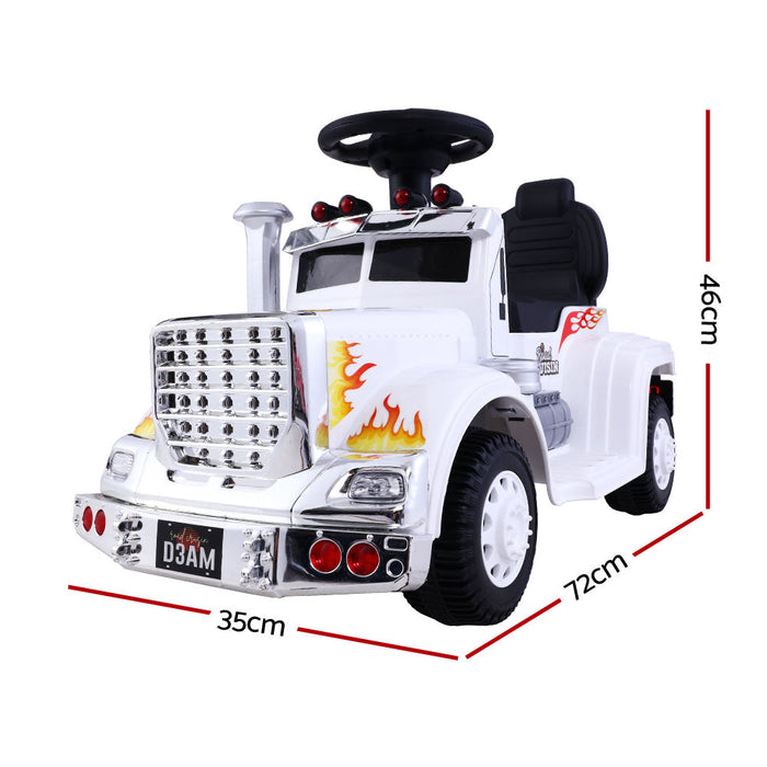 Rigo Kids Electric Ride On Truck White 01