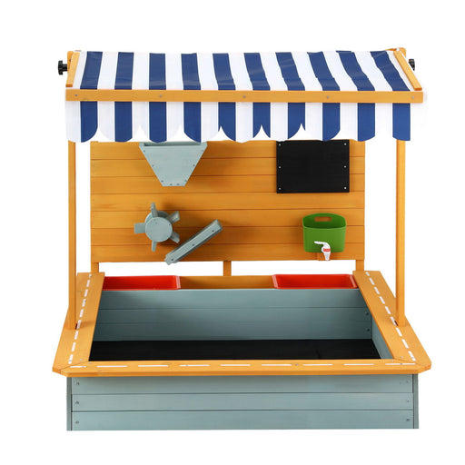 Keezi timber sand pit with funnel play accessory