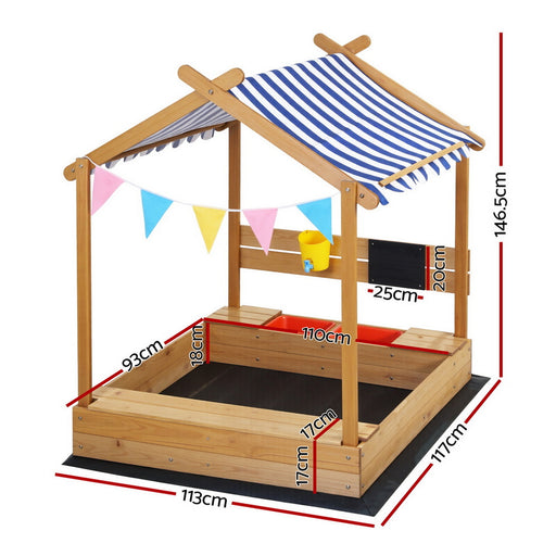 146cm sandbox with a water basin for outdoor play