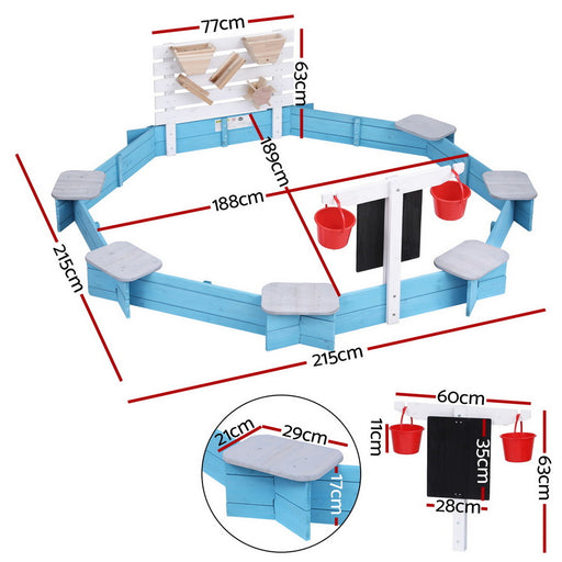 Keezi octagonal wooden sandpit for children