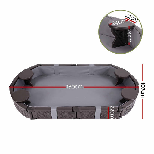 Keezi grey outdoor sandbox with four seats