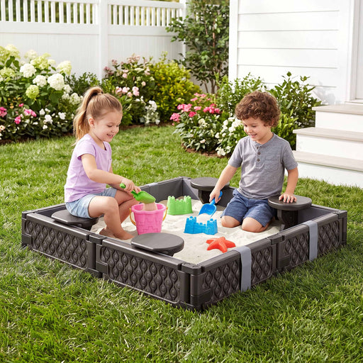 Keezi kids sandpit with cover in brown