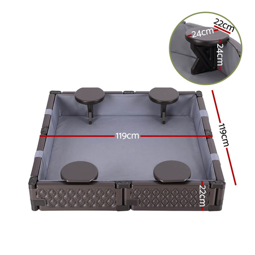 Keezi brown sandbox with four seats