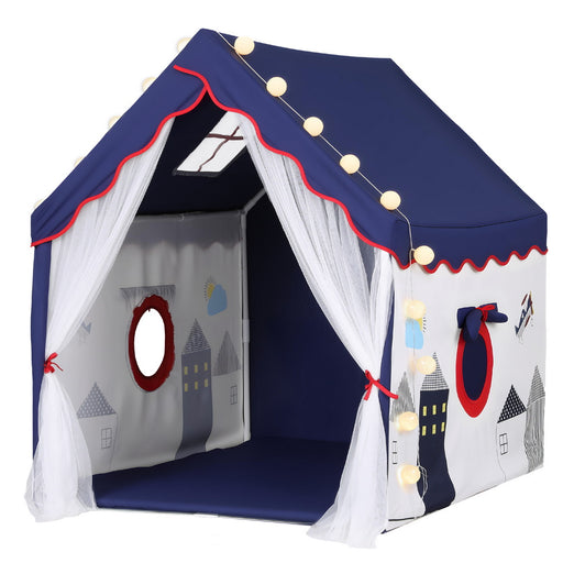 Keezi playhouse tent with floor mat and string ball lights