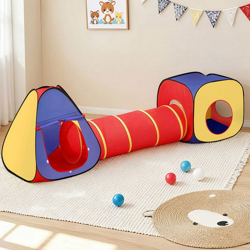 Keezi kids pop up playhouse with crawl tunnel