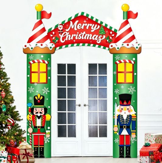 Merry Christmas Archway Banner 1.9m x 2.5m - Front Door Decoration
